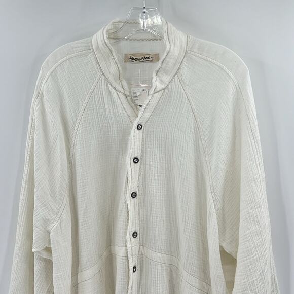 Free People Women's Summer Daydream Button Down Shirt - White - Large - NWT - Picture 2 of 7